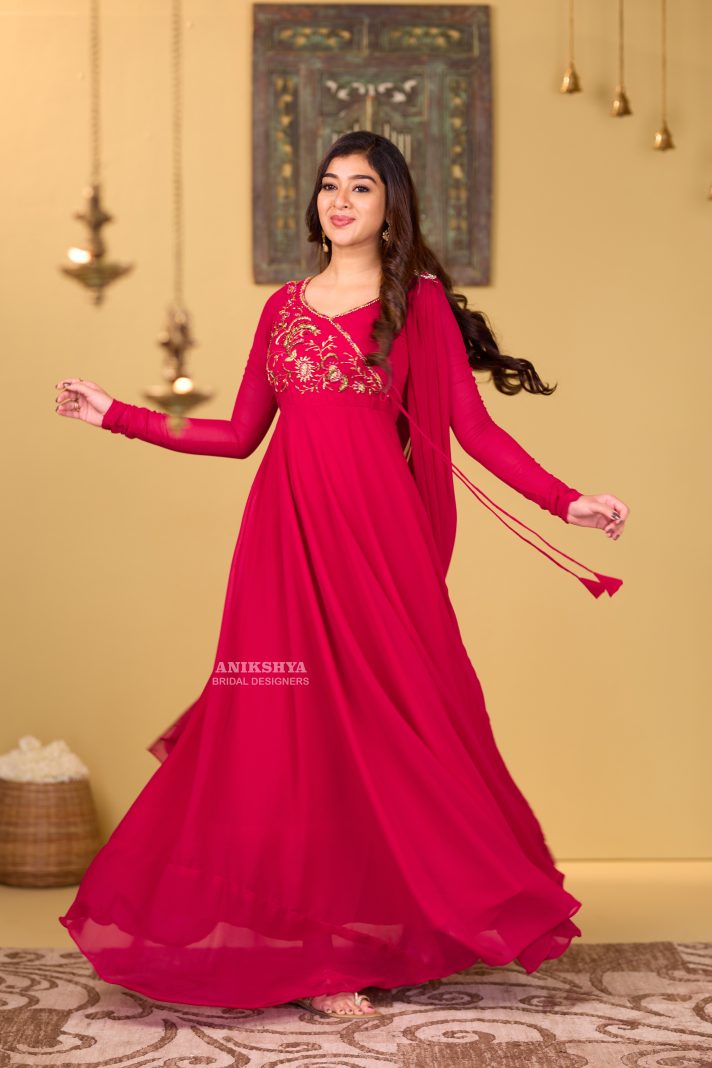 Anikshya Rani pink royal Georgette Party wear