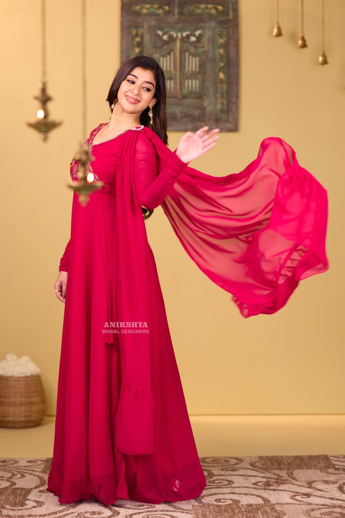 Anikshya Rani pink royal Georgette Party wear