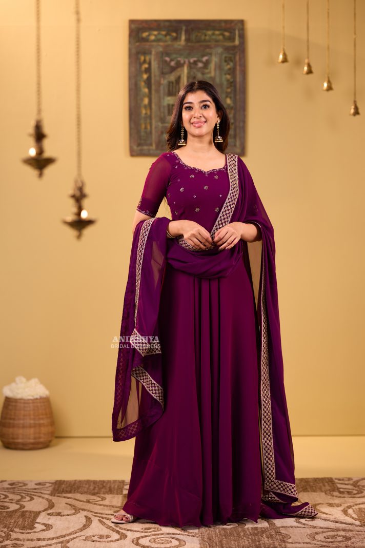 Anikshya Wine Royal Georgette Party wear