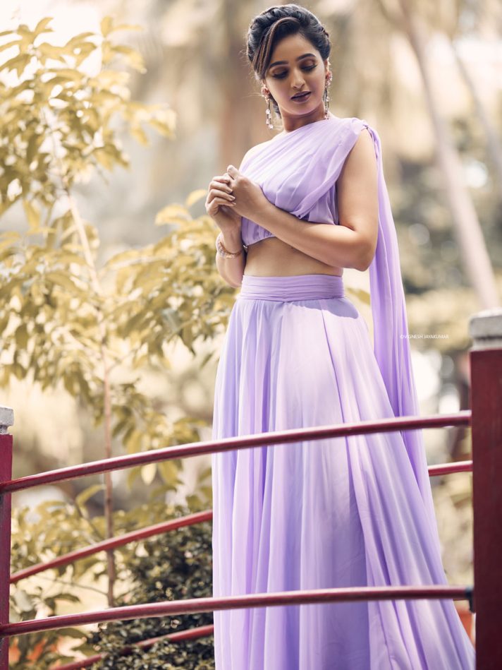 Anikshya Lilac circular Indo western Bridal wear