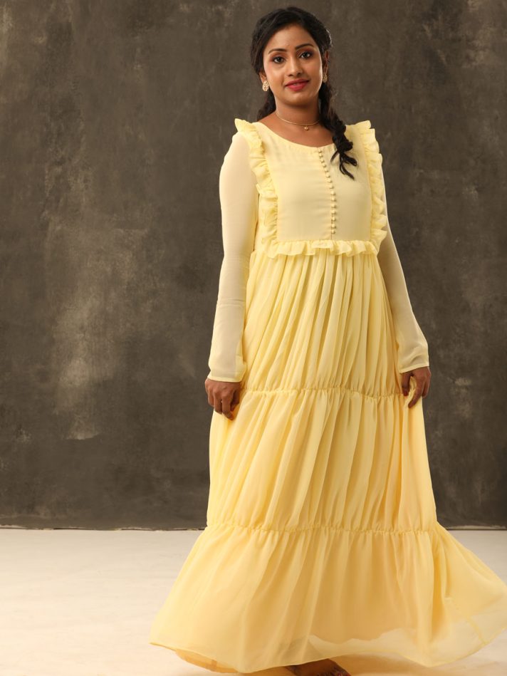 Anikshya Yellow Georgette Party wear